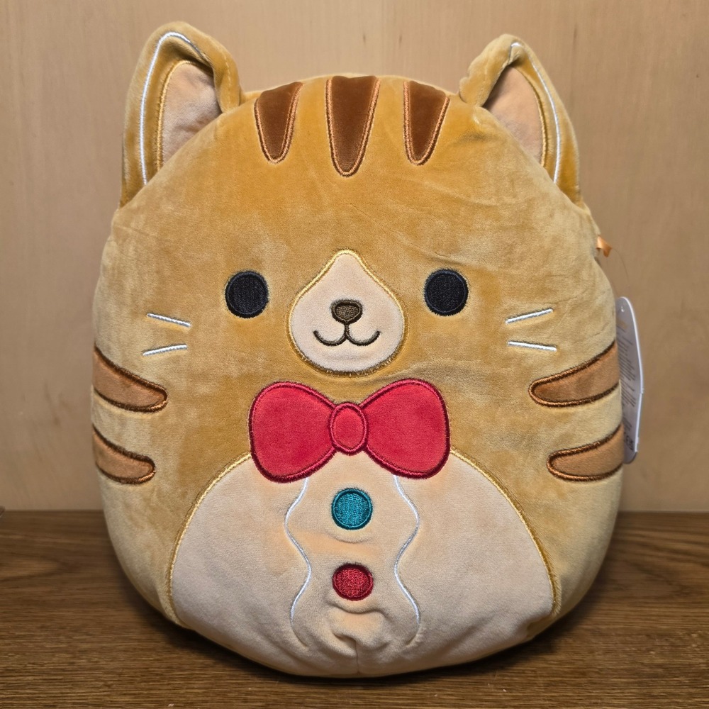 Squishmallows Jones Gingerbread Cat 11" Holiday Plush 1977 With Tags Very Good*